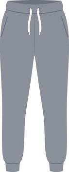 sencillo plano estilo persona que practica jogging pantalones con cordón aislado prenda articulo vector