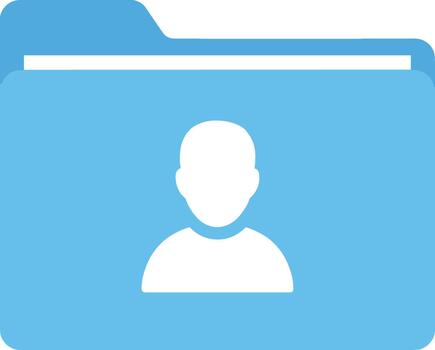 sencillo plano estilo perfil carpeta icono para usuario datos y información vector