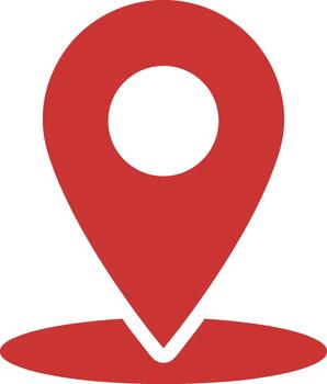 Flat Style Minimalist Location Pointer Red Icon for Map Navigation vector