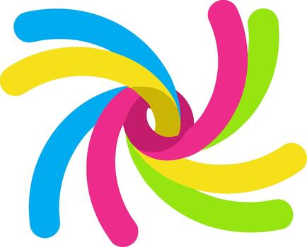 Colorful Rounded Abstract Shape Design Element Isolated on White Background vector