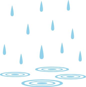 Simple Flat Raindrop with Ripple Graphic Design Weather Element Illustration vector