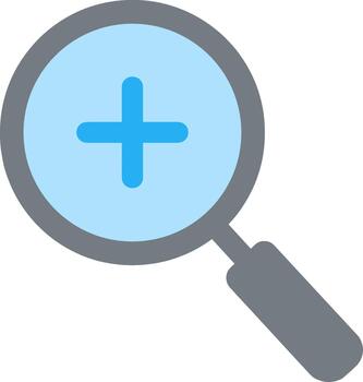 plano detallado aumentador vaso con más firmar icono para buscar funcionalidad vector