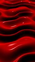 röd plasma vågor skapande elegant reflekterande mönster på metallisk yta med slät rörelse och unik kontinuerlig sömlös slinga effekt video