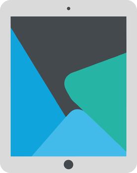 Flat Design Tablet Device with Abstract Colorful Screen Display Illustration vector