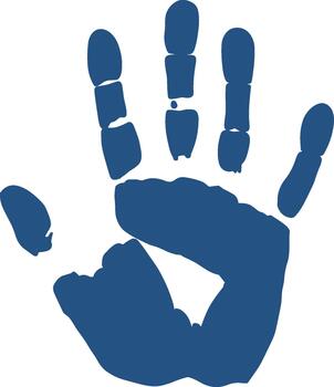 Simple Solid Color Handprint Isolated Against White Background Graphic Resource vector