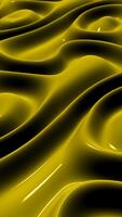 amarillo plasma olas brillante esmeradamente a través de reflexivo metálico superficie con suave fluir y exclusivo sin costura continuo lazo diseño video