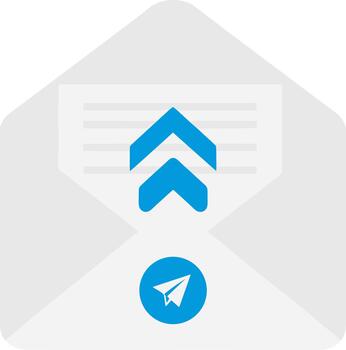 Minimalist Illustration Open Envelope with Arrows and Paper Plane Icon vector