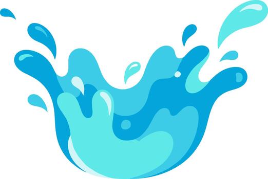 Flat Design Water Splash Element Illustration for Summer and Refreshing Concepts vector