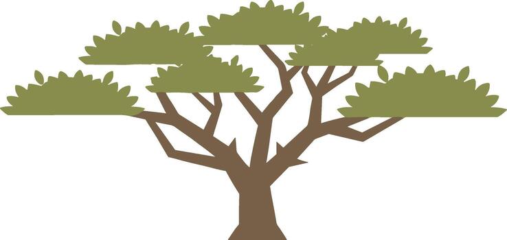 Simple Flat Style Tree Illustration Graphic Asset Element vector