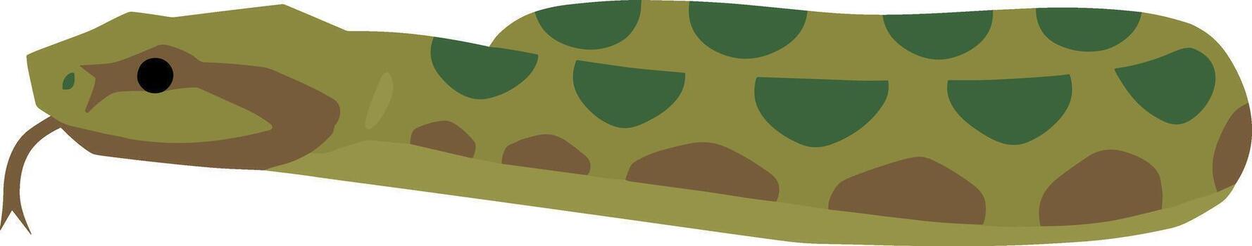 Simple Flat Illustration of Viper Snake with Camouflage Pattern and Pointed Tongue vector