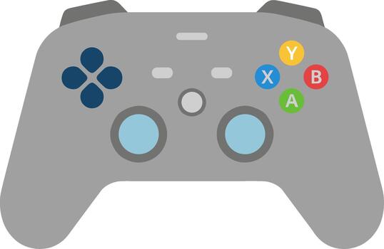 Simple Flat Design Grey Gamepad Controller Joystick Device Element Icon vector