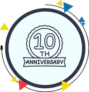 10th Anniversary Modern Polished User Interface Design vector