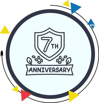 7th Anniversary Modern Polished User Interface Design vector