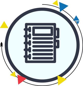 cuaderno equilibrado fuerte web gráfico diseño vector