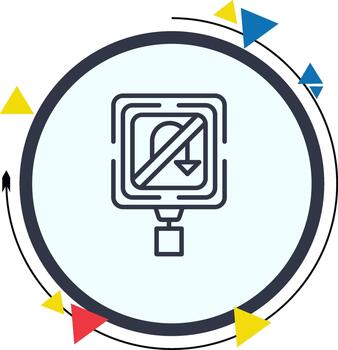 No U Turn High Resolution Flat Graphic Object vector