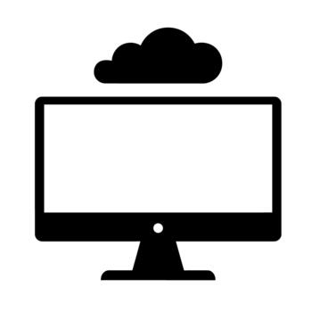 Cloud Computing Desktop Computer Icon vector