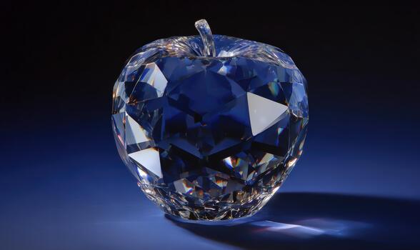 A clear apple with a diamond shaped top photo