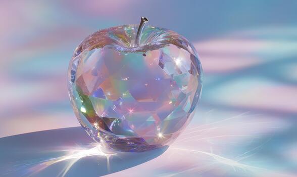 A clear apple with a diamond pattern on it photo