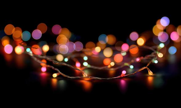 A string of lights with many different colors photo
