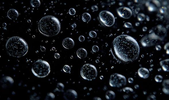A close up of water droplets on a black background photo