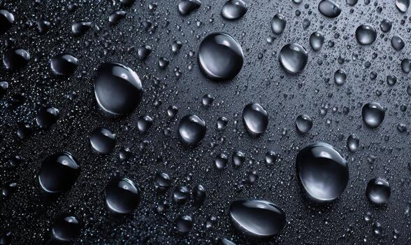 Scene is calm and serene, as the drops of water seem to be suspended in mid-air photo