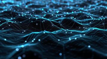 Futuristic Grid Network of Glowing Data Points in Cyberspace video