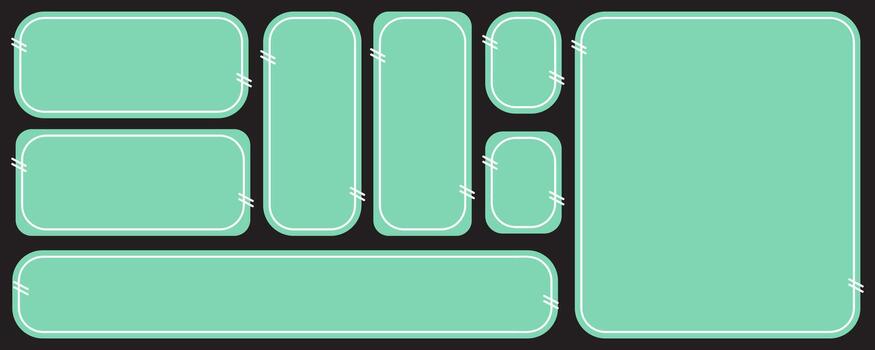 conjunto de citar marcos de colores habla burbujas vacío texto campo. plano diseño. vector