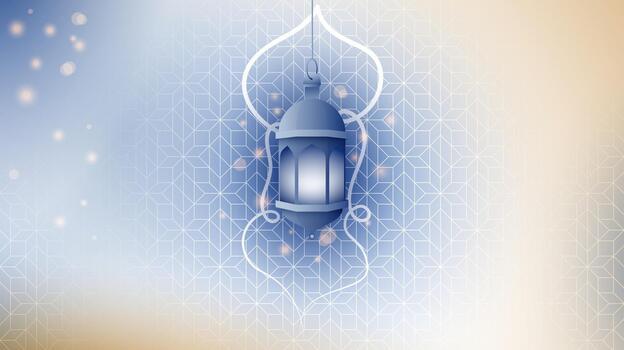 Lantern with geometric pattern background vector