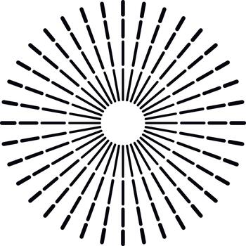 Radiating dashed lines creating a sunburst effect vector