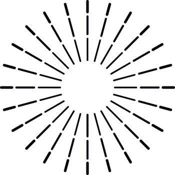 Radial dashed lines creating sunburst burst effect vector