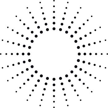 Abstract radial dot pattern spreading graphic element vector