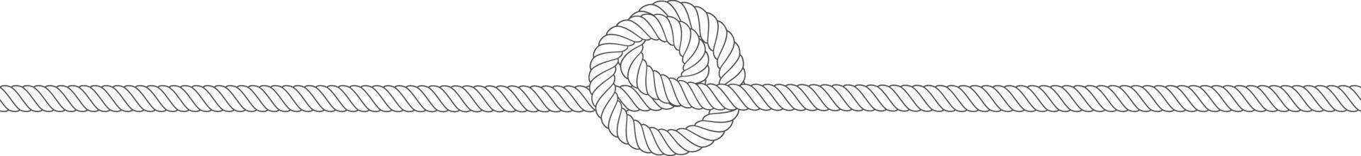 Rope showing knot in middle of length vector