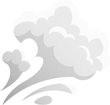 Cartoon smoke cloud showing speed burst vector