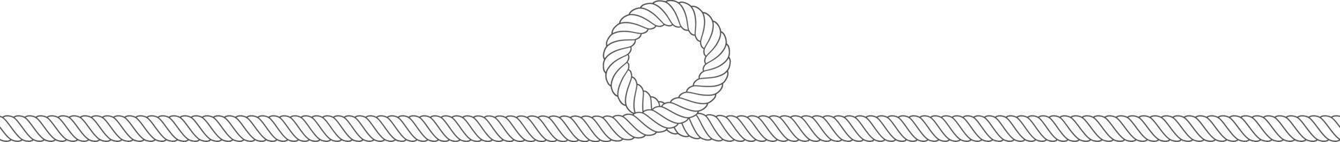 Rope forming loop creating decorative border element vector