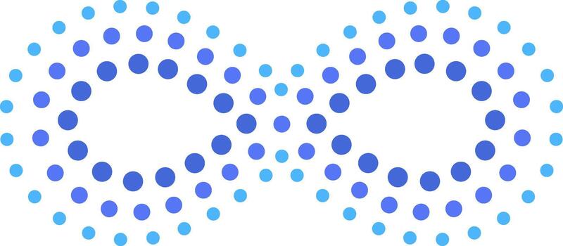 Infinity symbol forming dots pattern abstract future concept vector