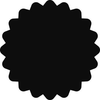Black starburst badge shape creating a label icon vector
