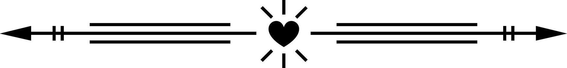 Heart symbol glowing with connecting horizontal line vector