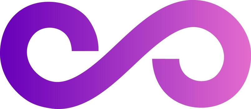Infinity symbol gradient shape concept representing endless loop vector