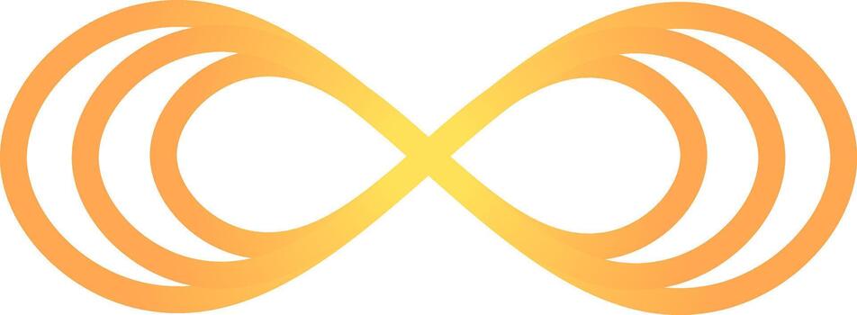 Infinity symbol creating endless orange gradient design vector