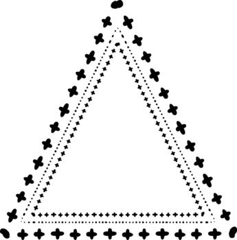 mano dibujado negro resumen triángulo marco diseño elemento vector