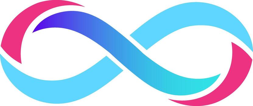 Infinity symbol representing continuous loop and regeneration concept vector