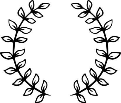 Decorative laurel wreath illustration forming a frame vector