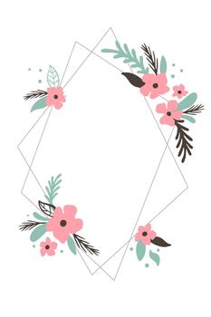 Floral geometric frame creating elegant minimalist design vector