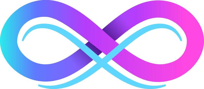 Abstract infinity symbol showing endless connection lines vector