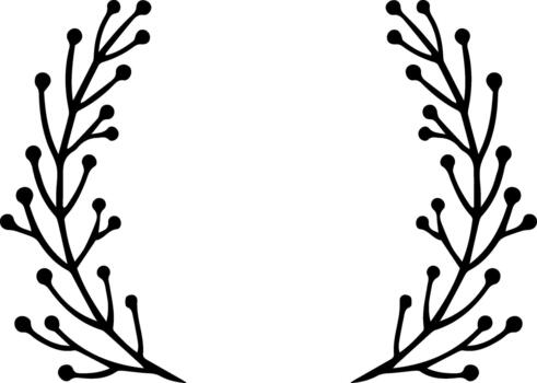 Hand drawn botanical branches creating decorative frame vector
