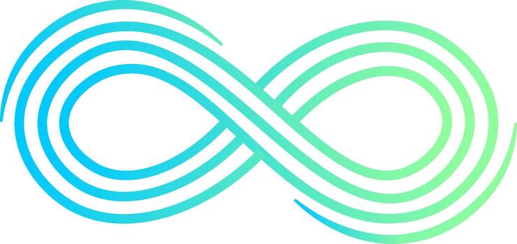 Infinity symbol showing gradient lines connecting concepts vector