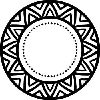 Tribal inspired circular frame design element vector