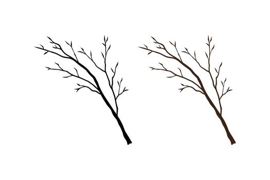 Two branches with leaves on them are shown vector