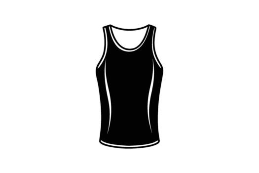 Simple black tank top design isolated on a plain white background vector