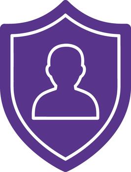 User security shield icon illustration, secure digital identity. vector